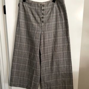 Anthropologie Plaid Wide Leg Pants